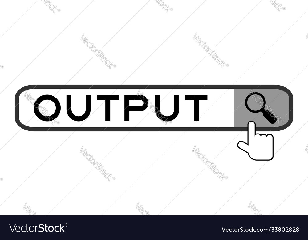 Search banner in word output with hand over Vector Image