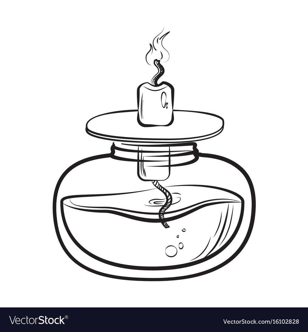 Sketch Spirit Lamp Chemical Burner Royalty Free Vector Image
