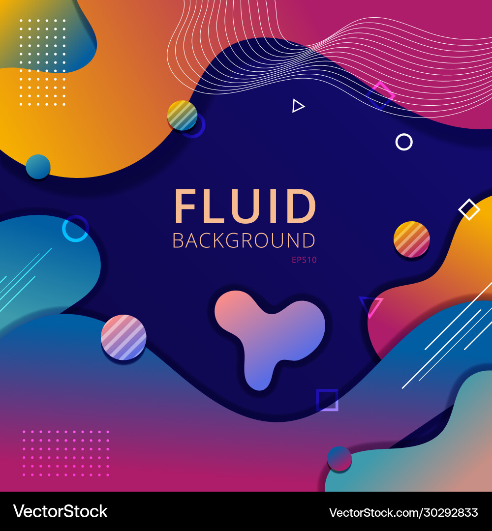 Abstract background fluid shape vibrant gradient Vector Image