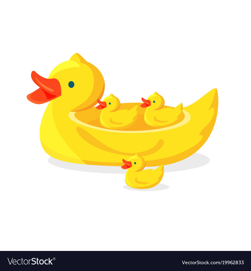 Bright Rubber Ducks To Take Bath With Fun Vector Image 3516