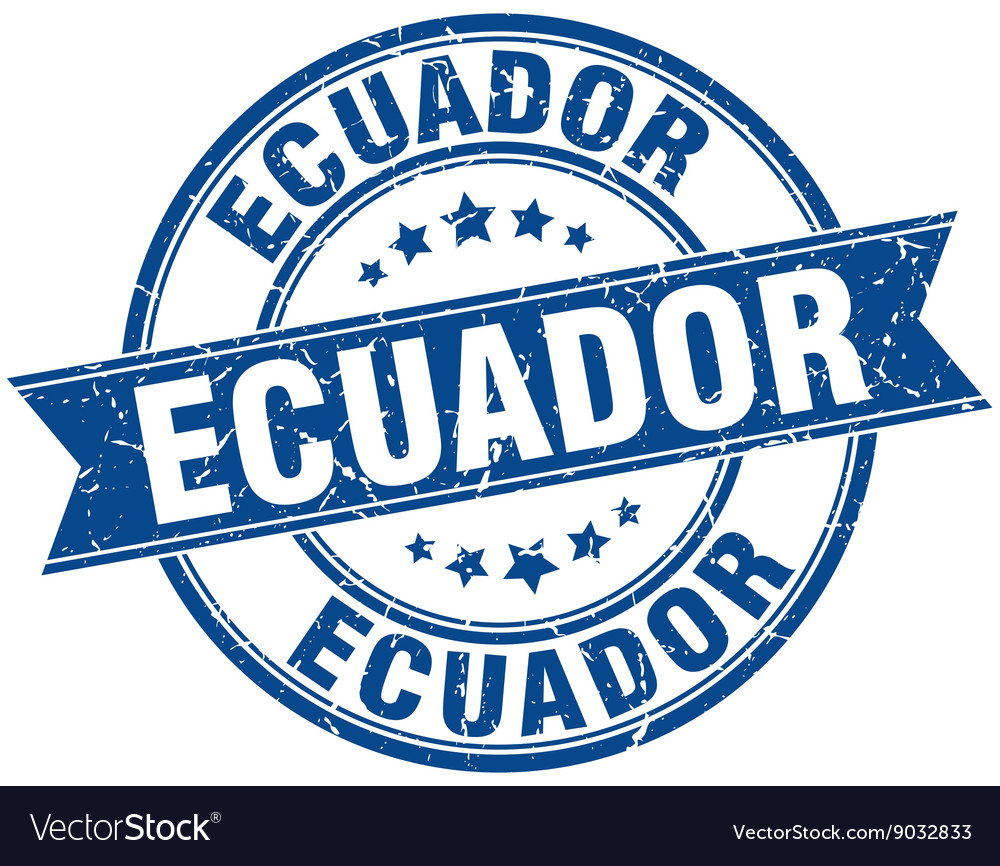 Ecuador blue round grunge vintage ribbon stamp Vector Image