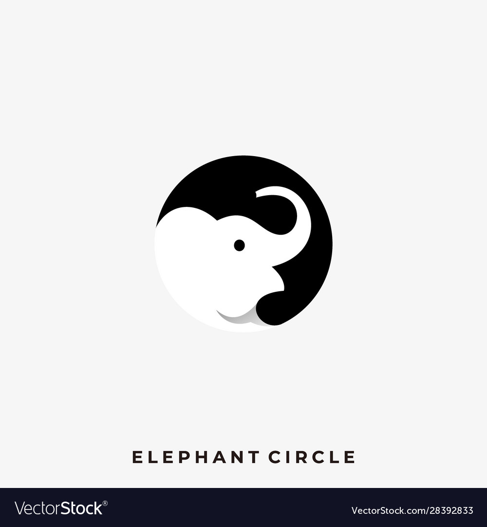 Elephant circle template Royalty Free Vector Image