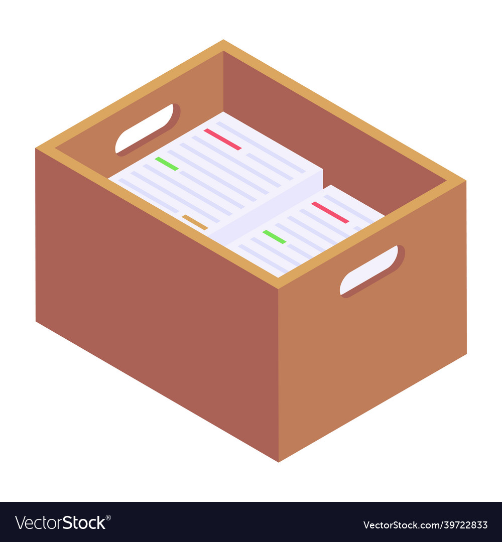 Files box Royalty Free Vector Image VectorStock