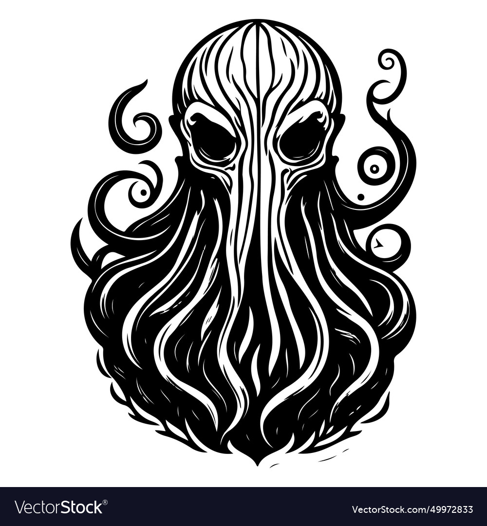 Halloween cthulhu horror scary sketch hand draw Vector Image