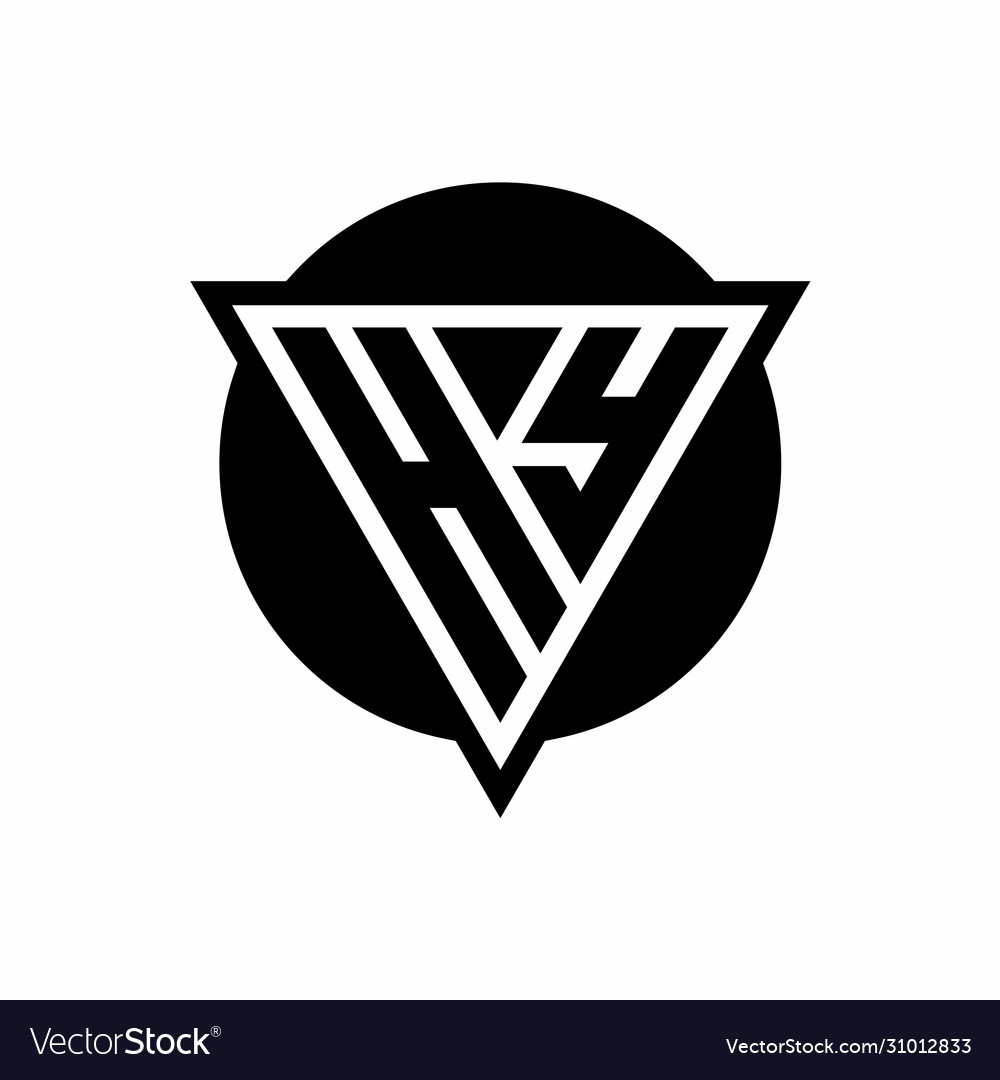 Hy Logo With Negative Space Triangle And Circle Vector Image