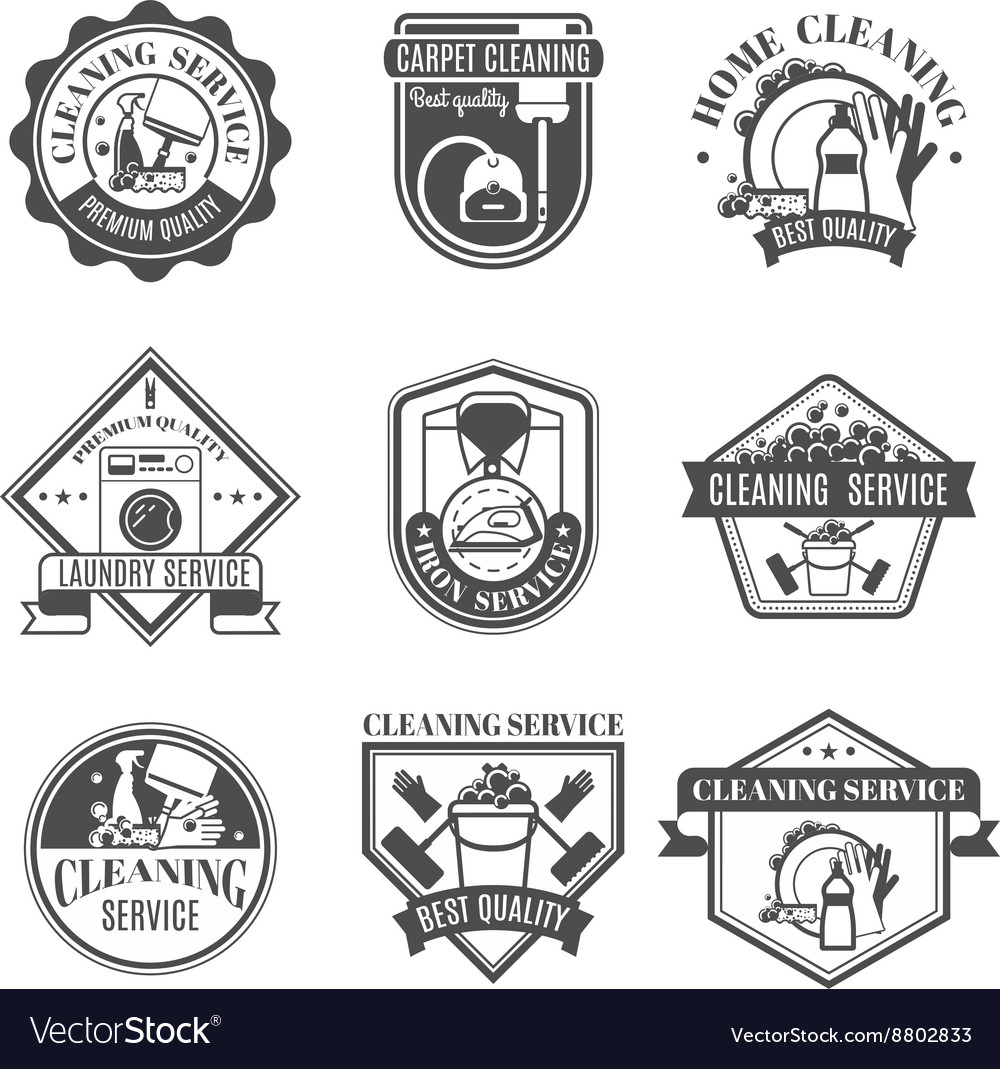 Isolated cleaning icons set Royalty Free Vector Image