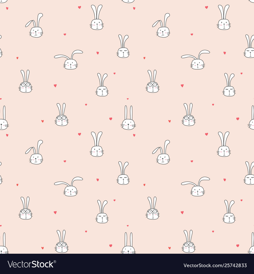 Seamless pattern with lovely bunny background