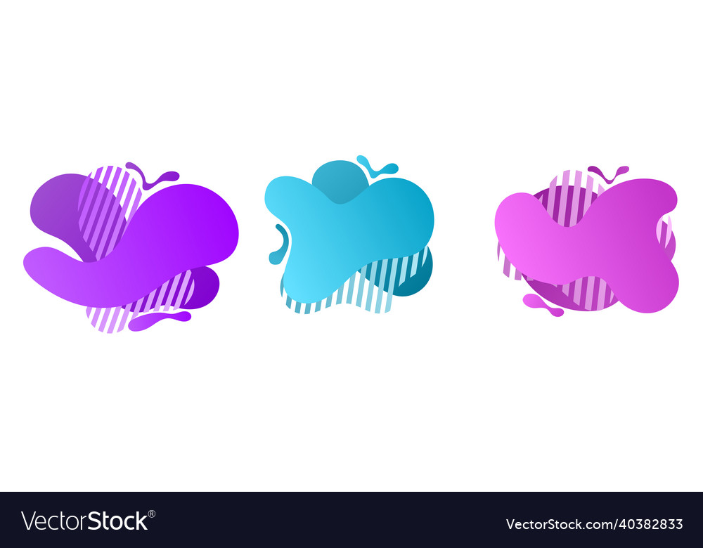 Set of colorful blob abstract shape organic design vector image Set of colorful blob abstract shape organic design