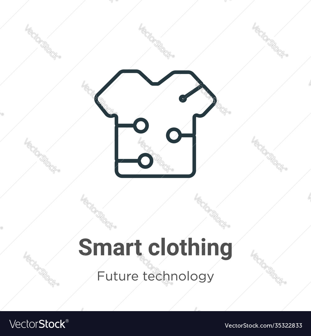 Smart clothing outline icon thin line black