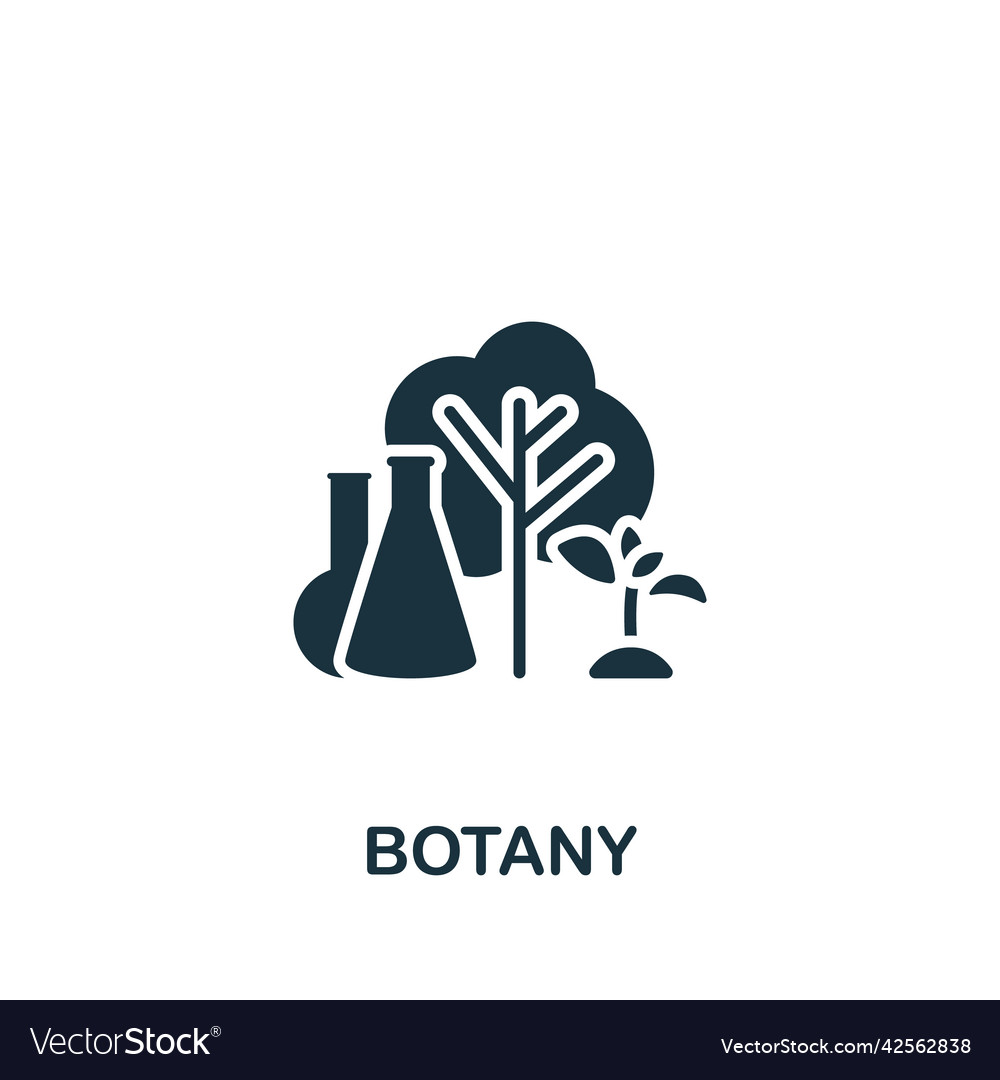 Botany icon monochrome simple science icon Vector Image