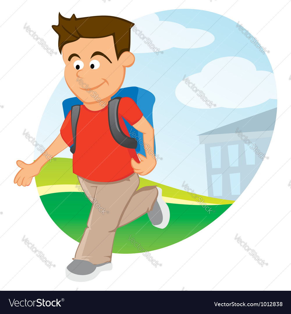 Boy with backpack Royalty Free Vector Image - VectorStock