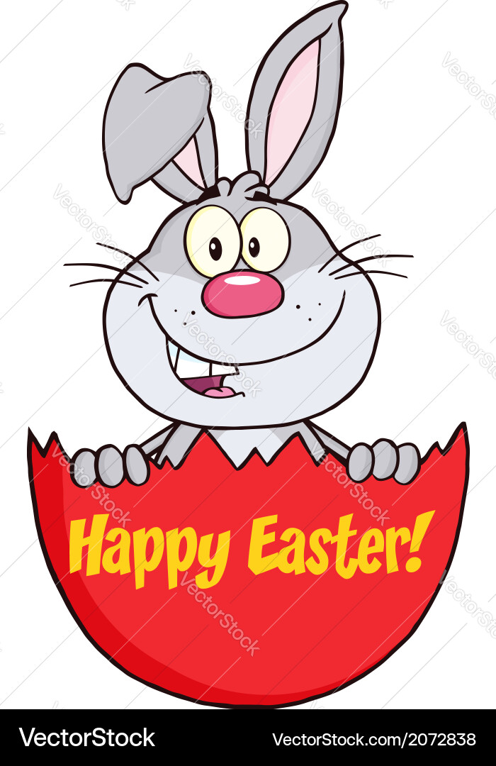 Cartoon rabbit in easter egg Royalty Free Vector Image