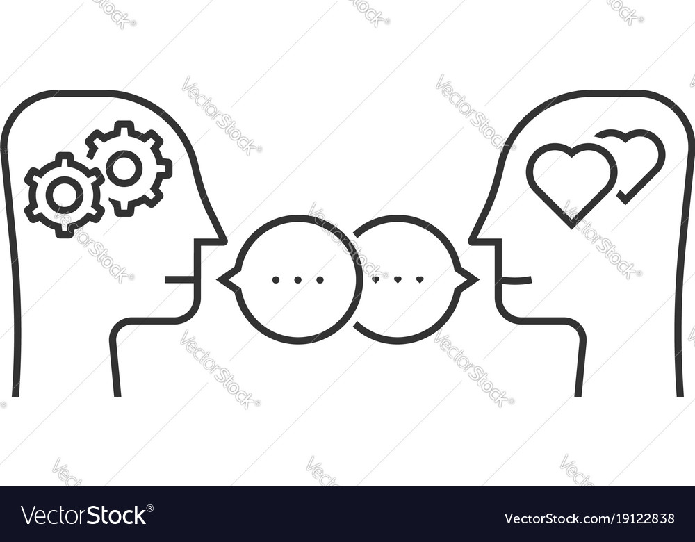 Dialogue between rational and impulsive persons Vector Image