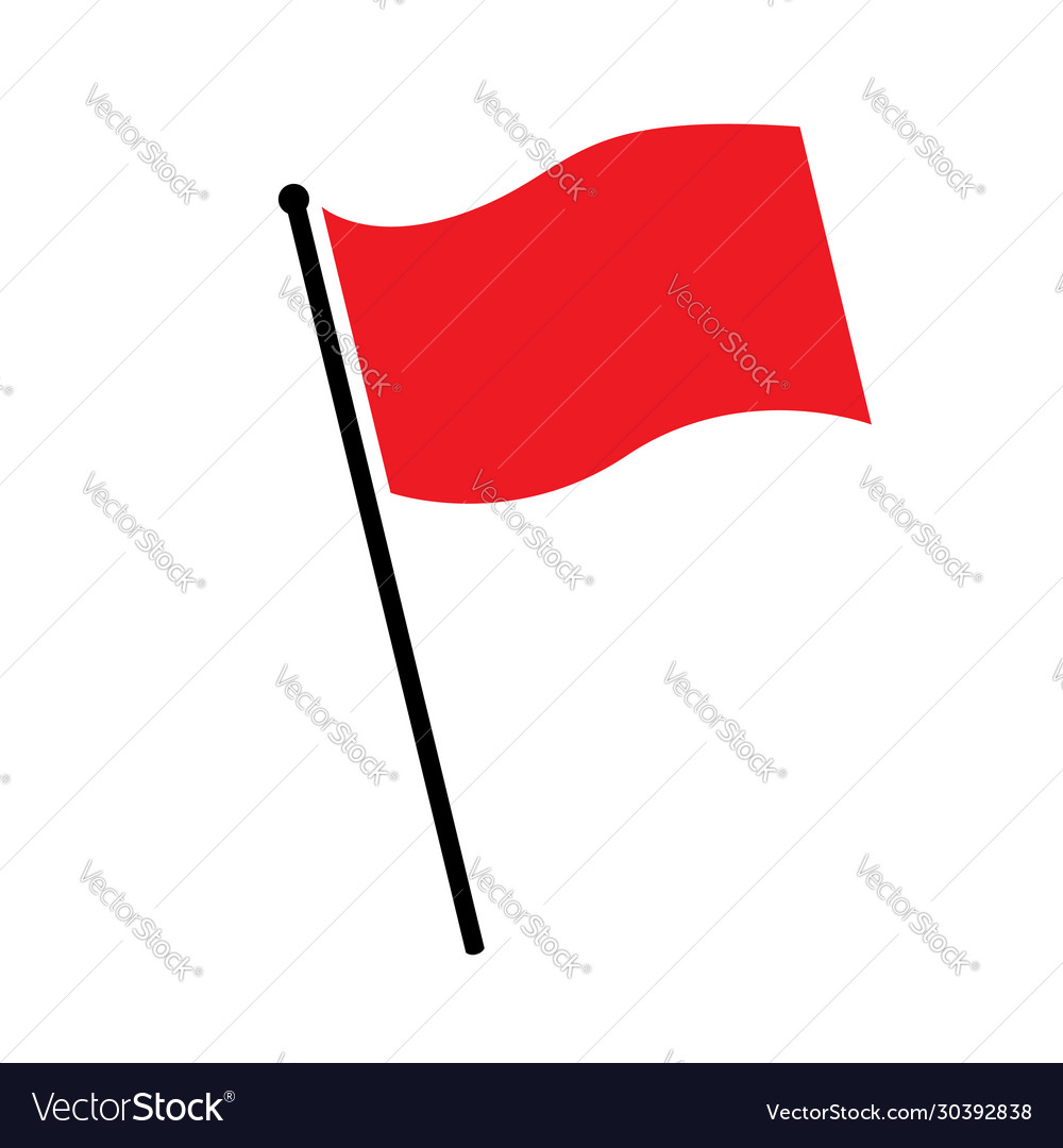 Flag red icon sign isolated on white Royalty Free Vector