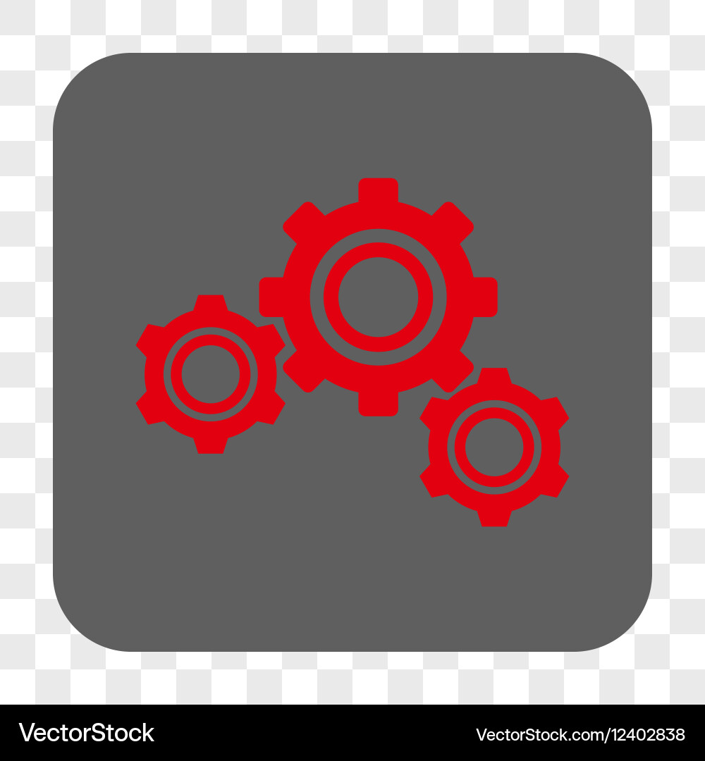 Gears rounded square button Royalty Free Vector Image