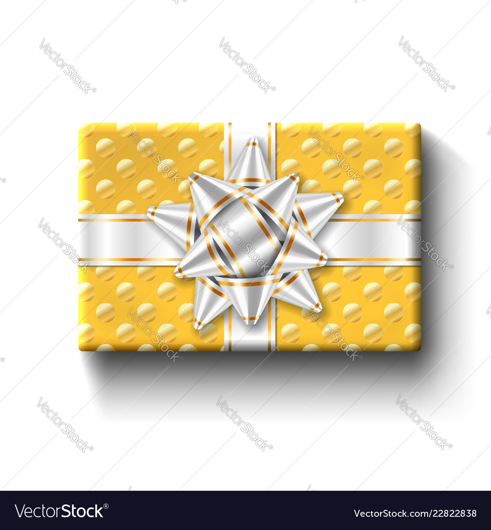 Gift box top view isolated template Royalty Free Vector