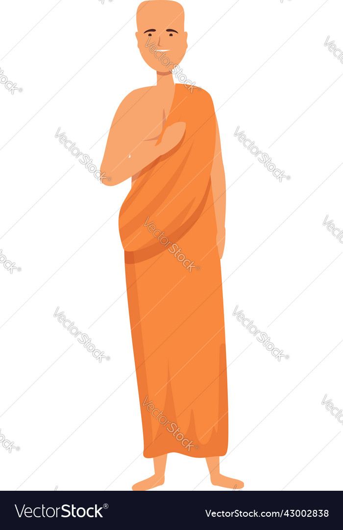 Hindu priest icon cartoon monk meditation Vector Image