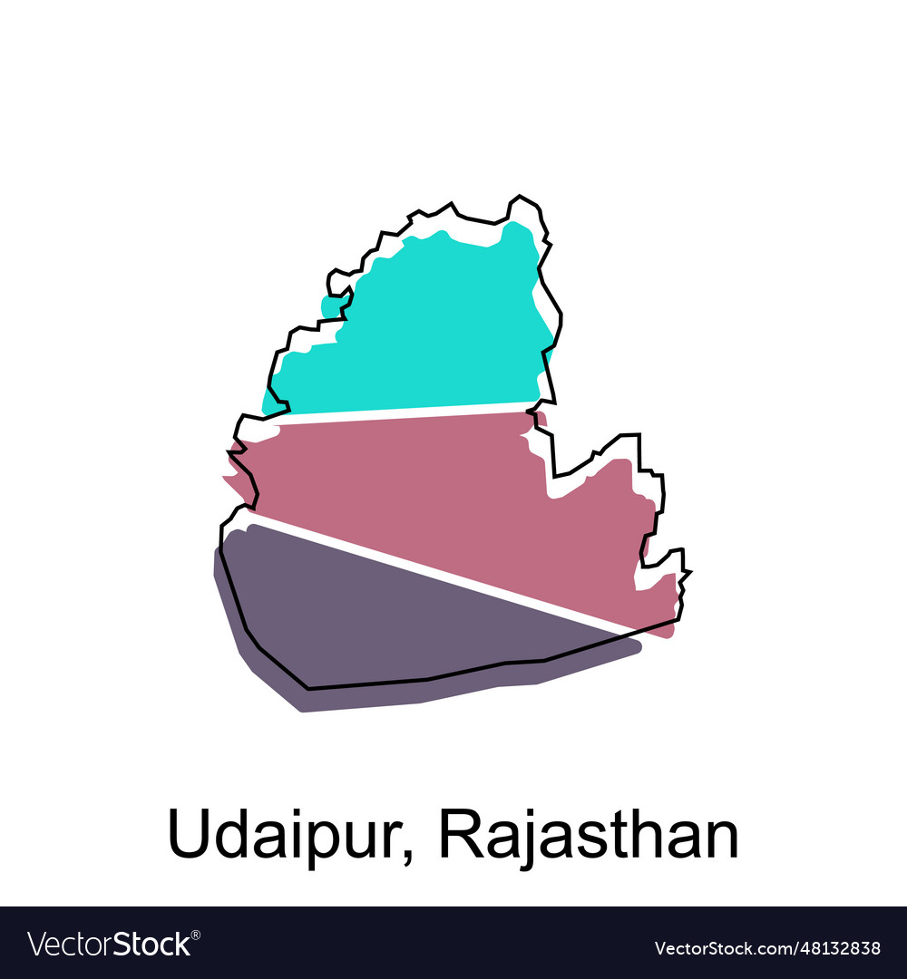 Map of udaipur rajasthan colorful geometric Vector Image