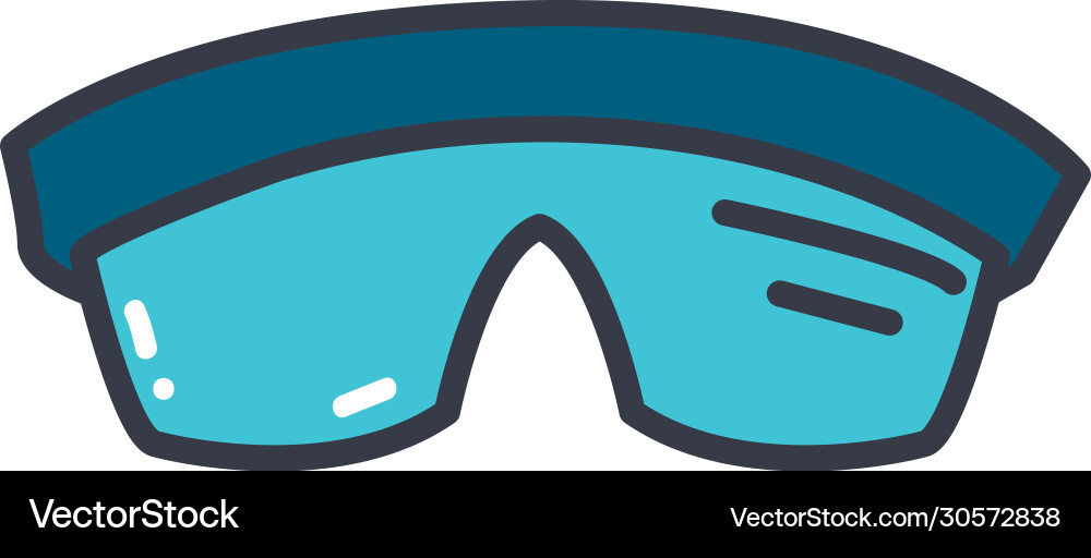 Protection goggles icon flat style Royalty Free Vector Image