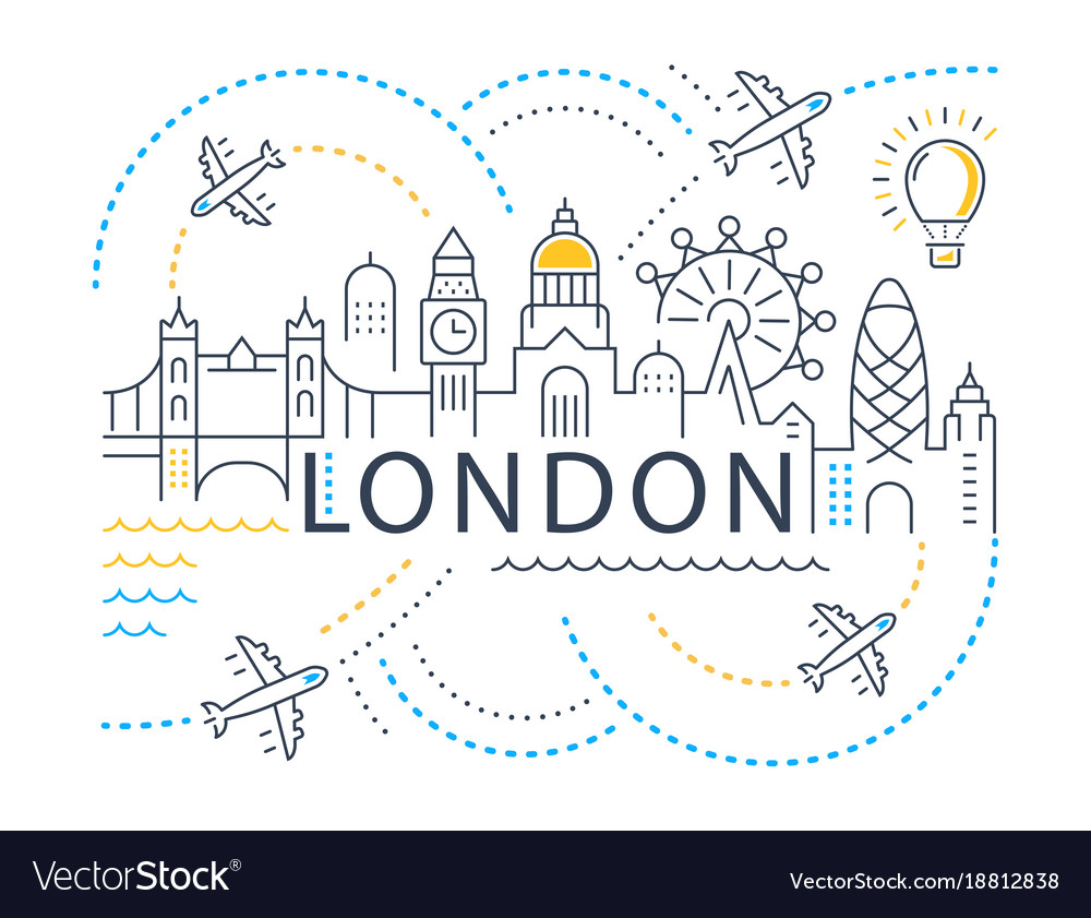 Website banner and landing page london Royalty Free Vector