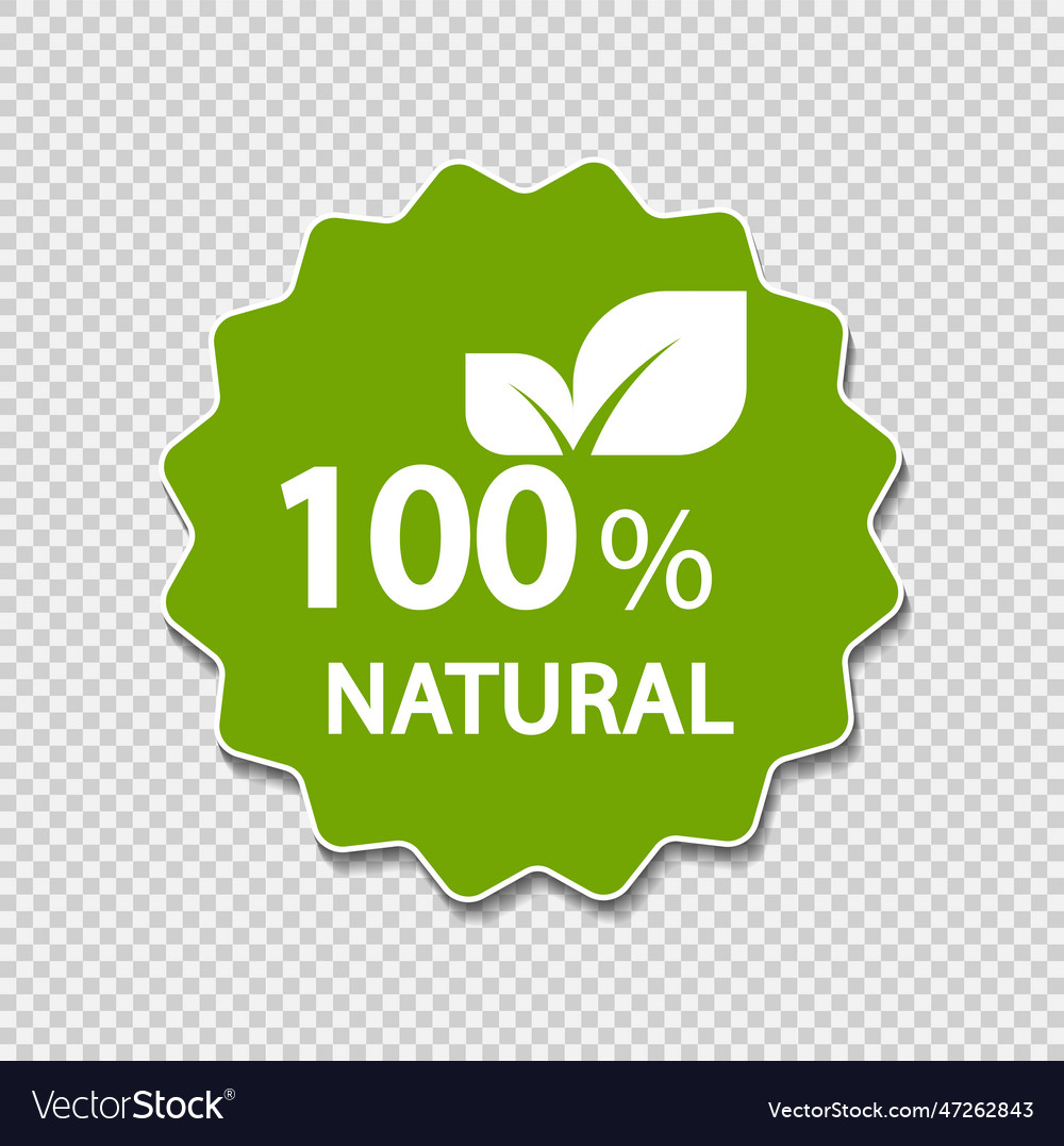 100 percent natural label Royalty Free Vector Image