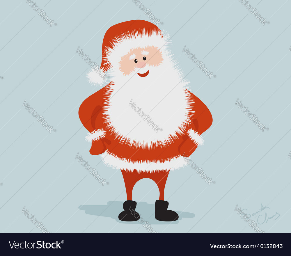 Cartoon santa claus with a soft beard character