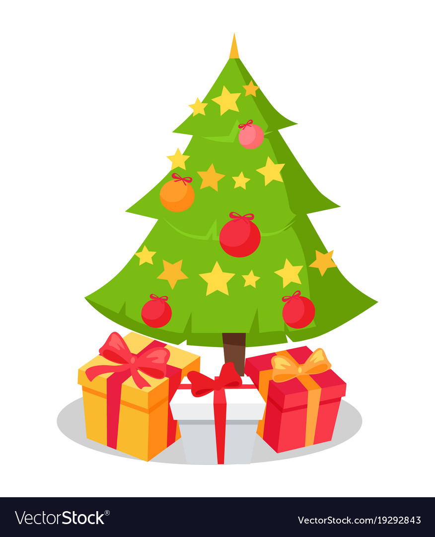 Download Christmas tree icon decorated by star shape Vector Image