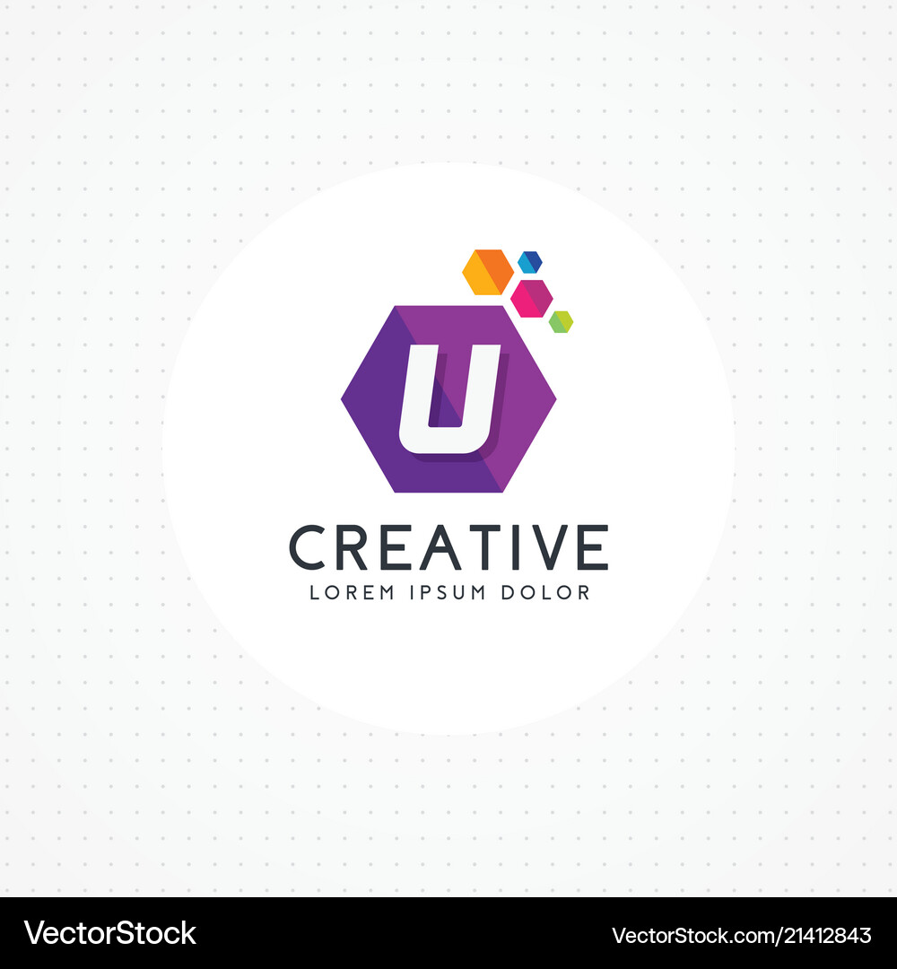 Creative hexagonal letter u logo Royalty Free Vector Image