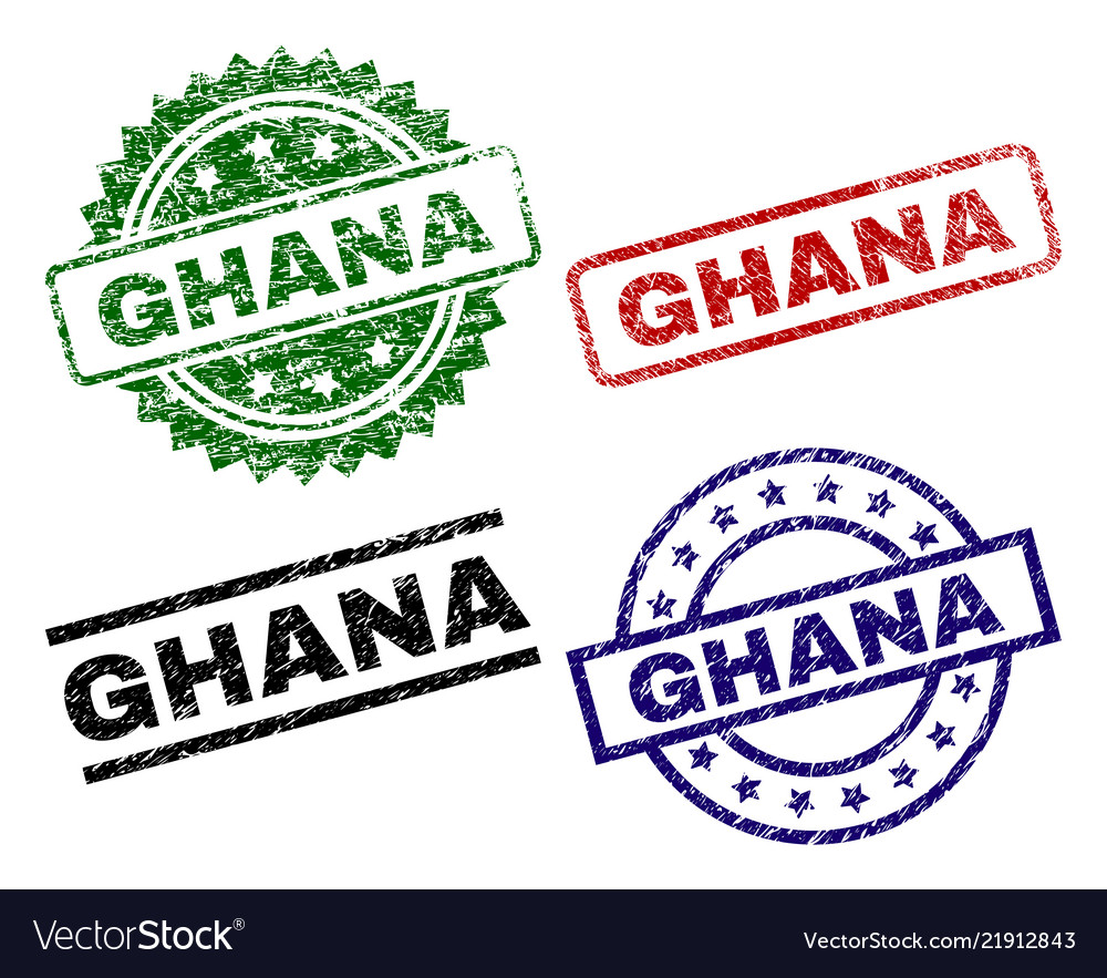 Damaged textured ghana stamp seals Royalty Free Vector Image