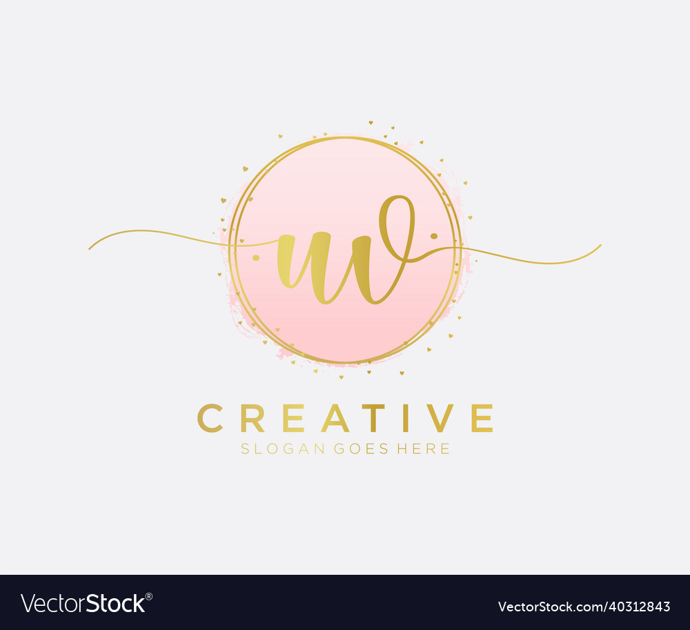 Initial uv feminine logo usable for nature salon