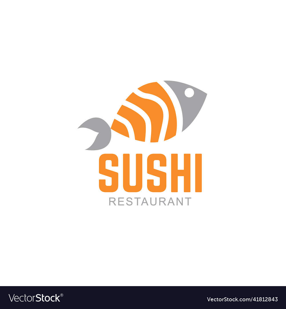 Sushi fish salmon logo