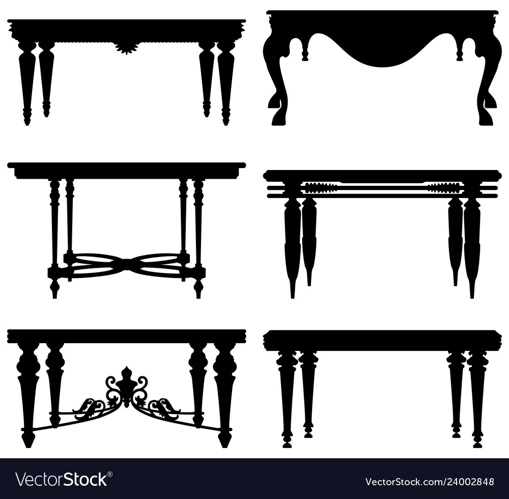 Antique ancient classic table a set table Vector Image