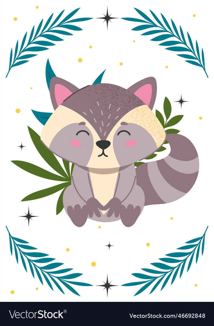 Cover with raccoon Royalty Free Vector Image - VectorStock