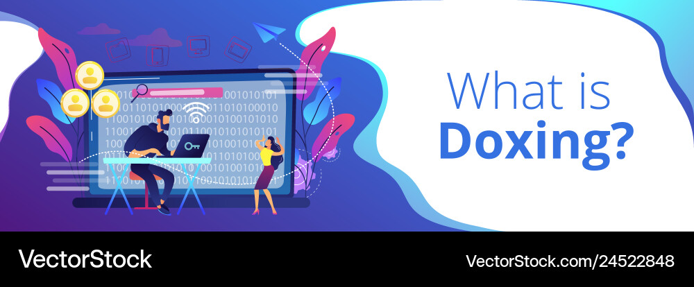 Doxing Concept Banner Header Royalty Free Vector Image