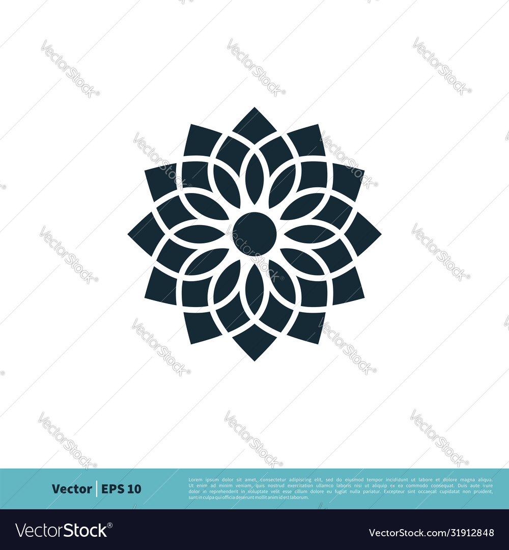 Ornamental flower icon logo template design eps 10