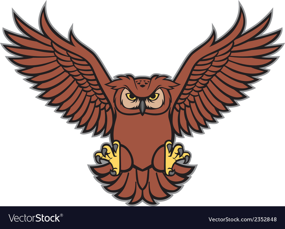 Owl spread the wing Royalty Free Vector Image VectorStock