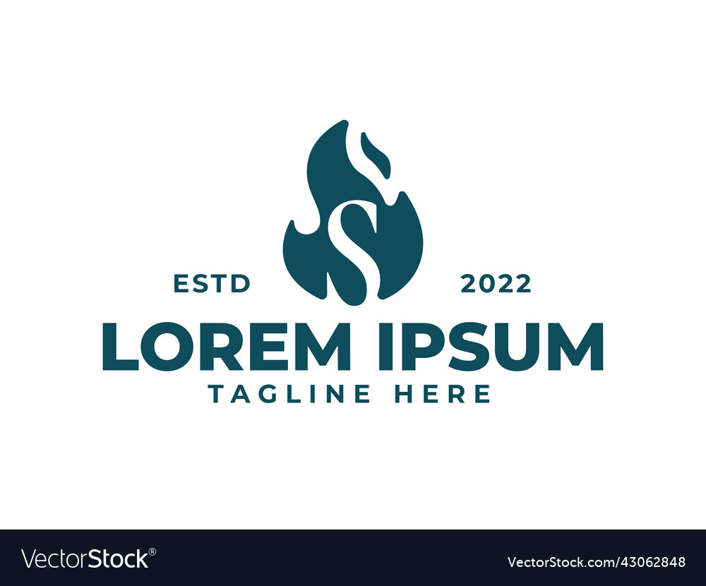 S fire flame logo design template