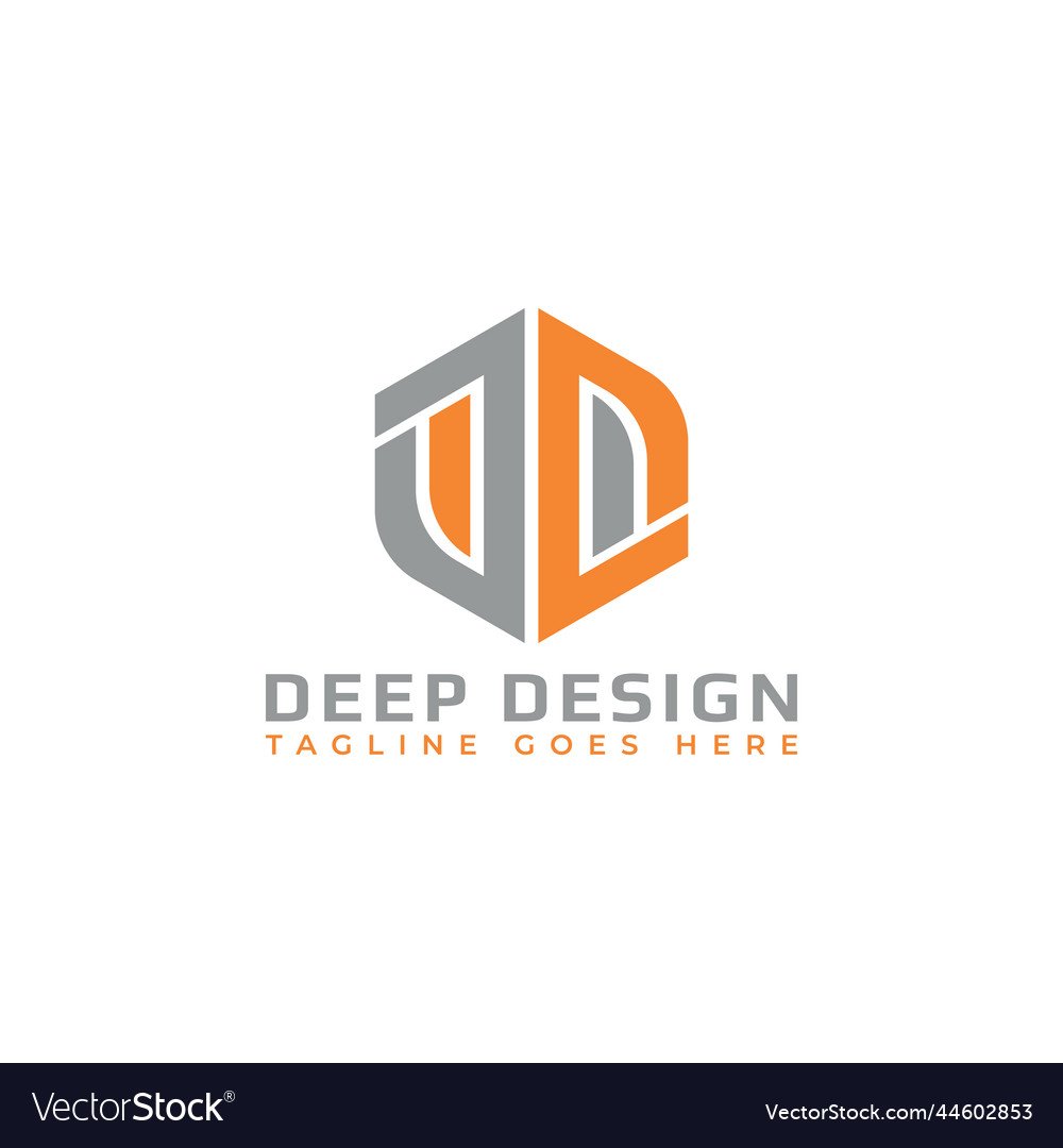 Abstract initial letter d or dd logo in orange