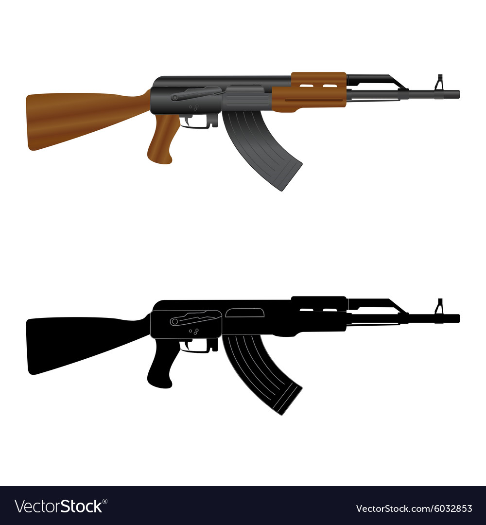 Assault Rifle Ak 47 Royalty Free Vector Image Vectorstock