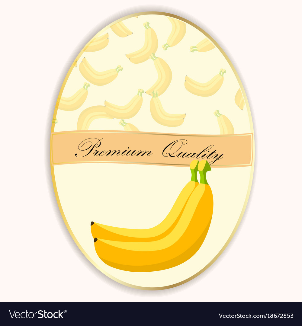 Circle label banana jam sauce or juice Royalty Free Vector