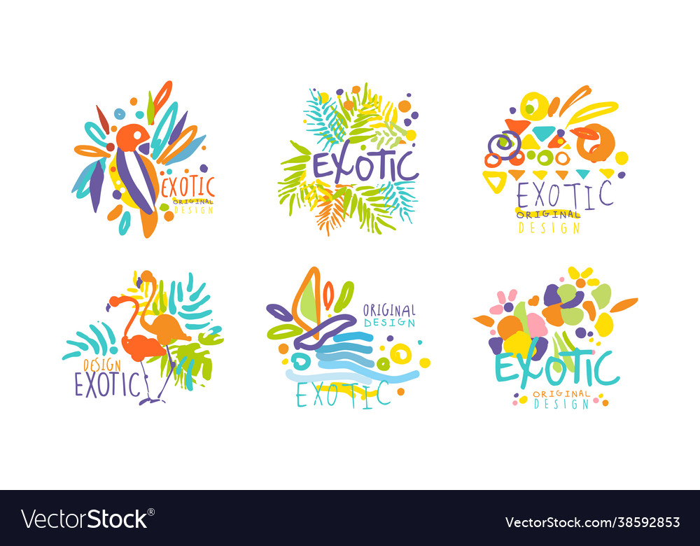 Exotic logo original design collection with bright