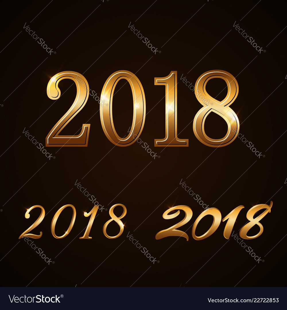 Happy new year background gold 2018