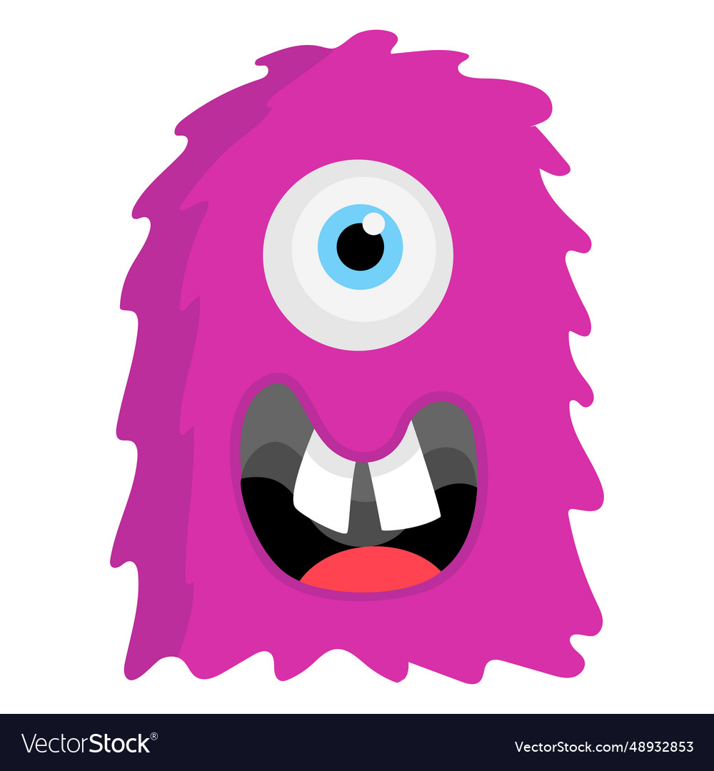 Monster eye tooth flat Royalty Free Vector Image