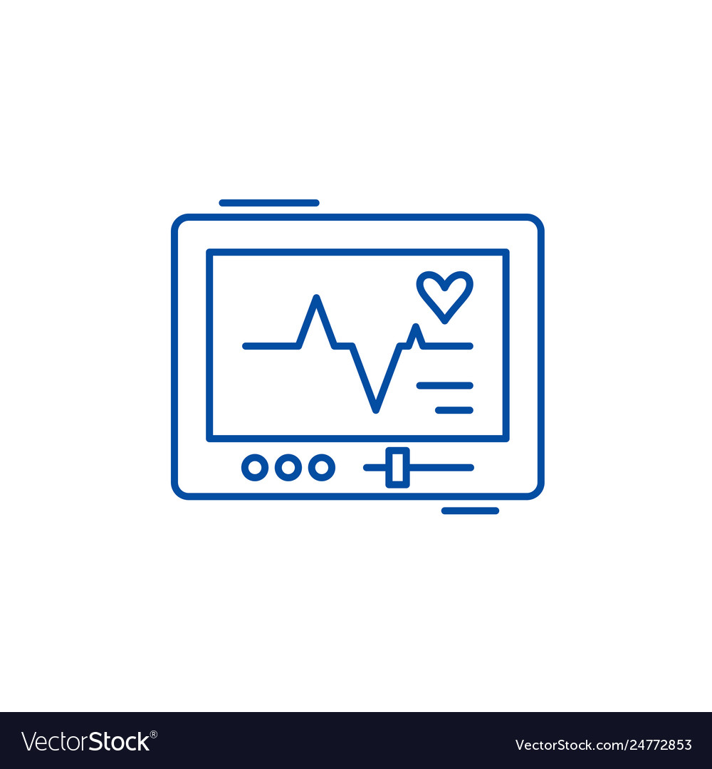 Pacemaker line icon concept flat