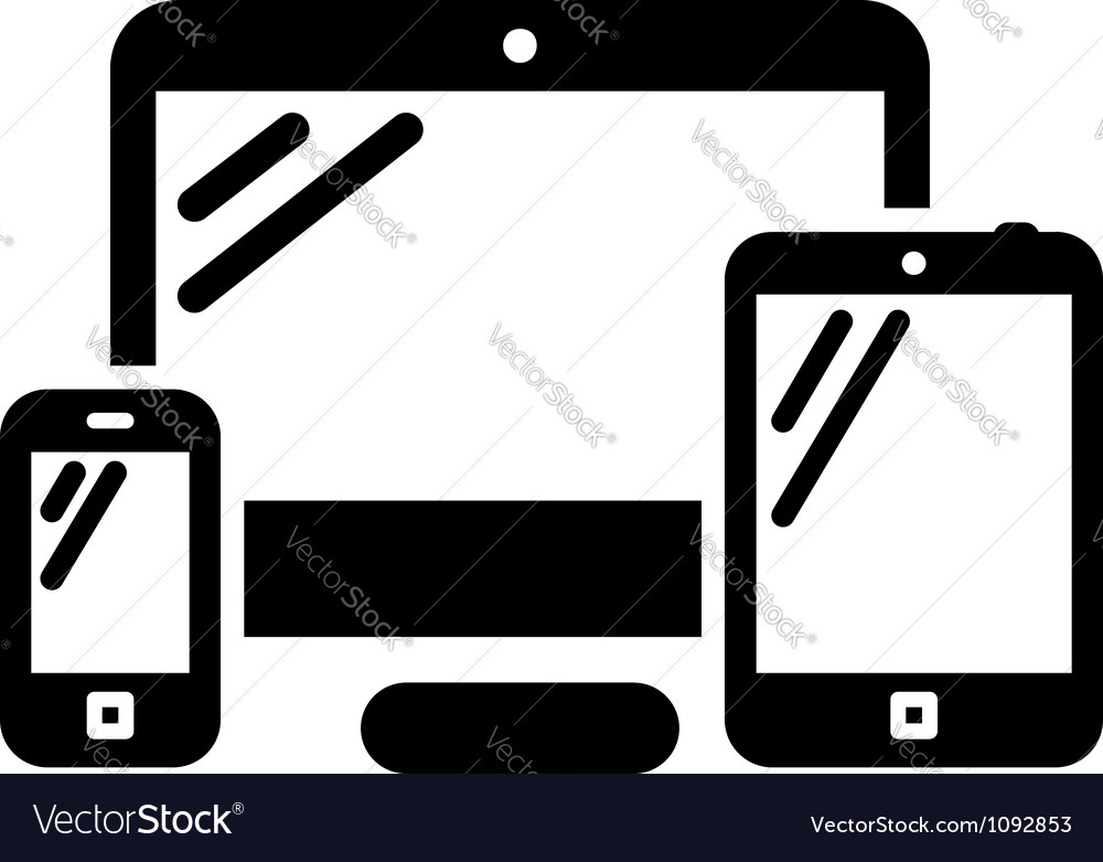 Phone computer and tablet Royalty Free Vector Image