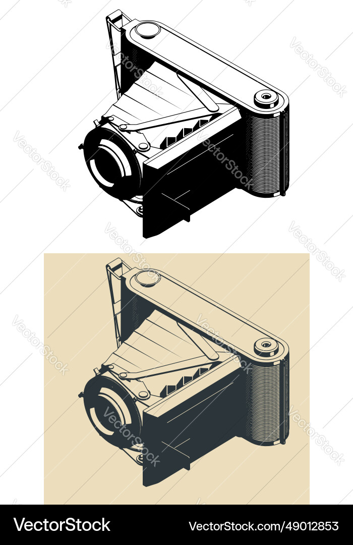 Retro camera isometric Royalty Free Vector Image