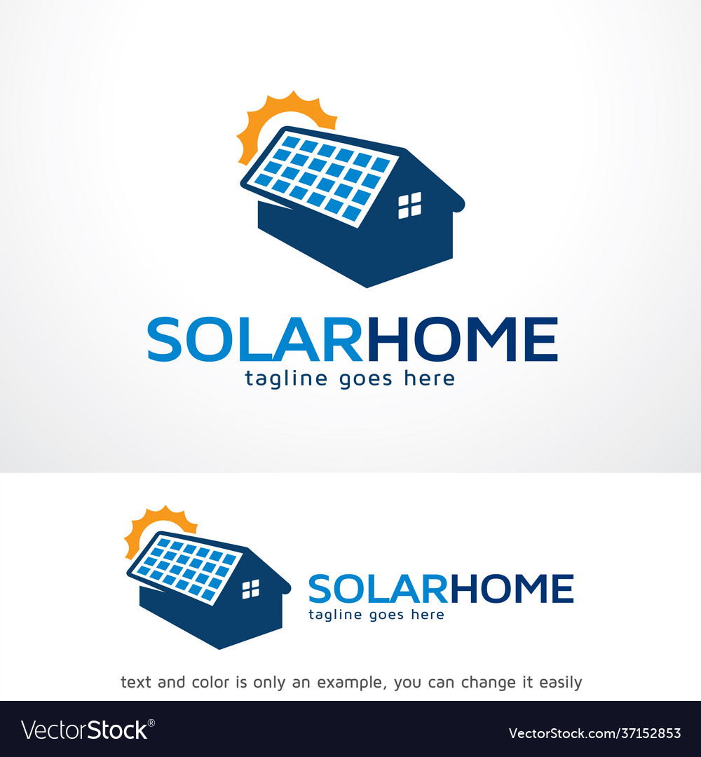 Solar home logo template design emblem design Vector Image