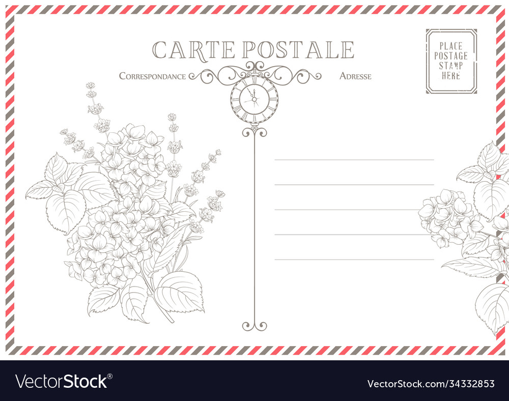 Vintage postcard background template Royalty Free Vector