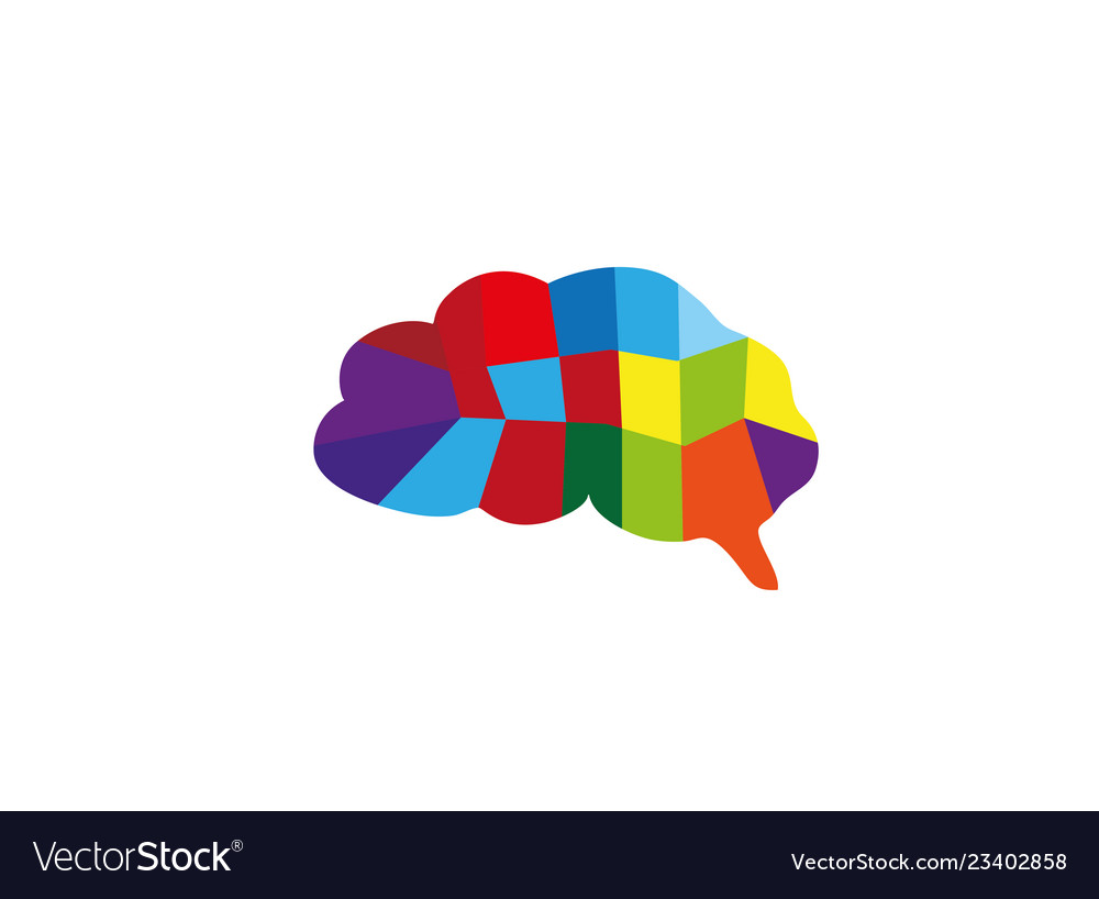 Brain multi colors parts for logo design