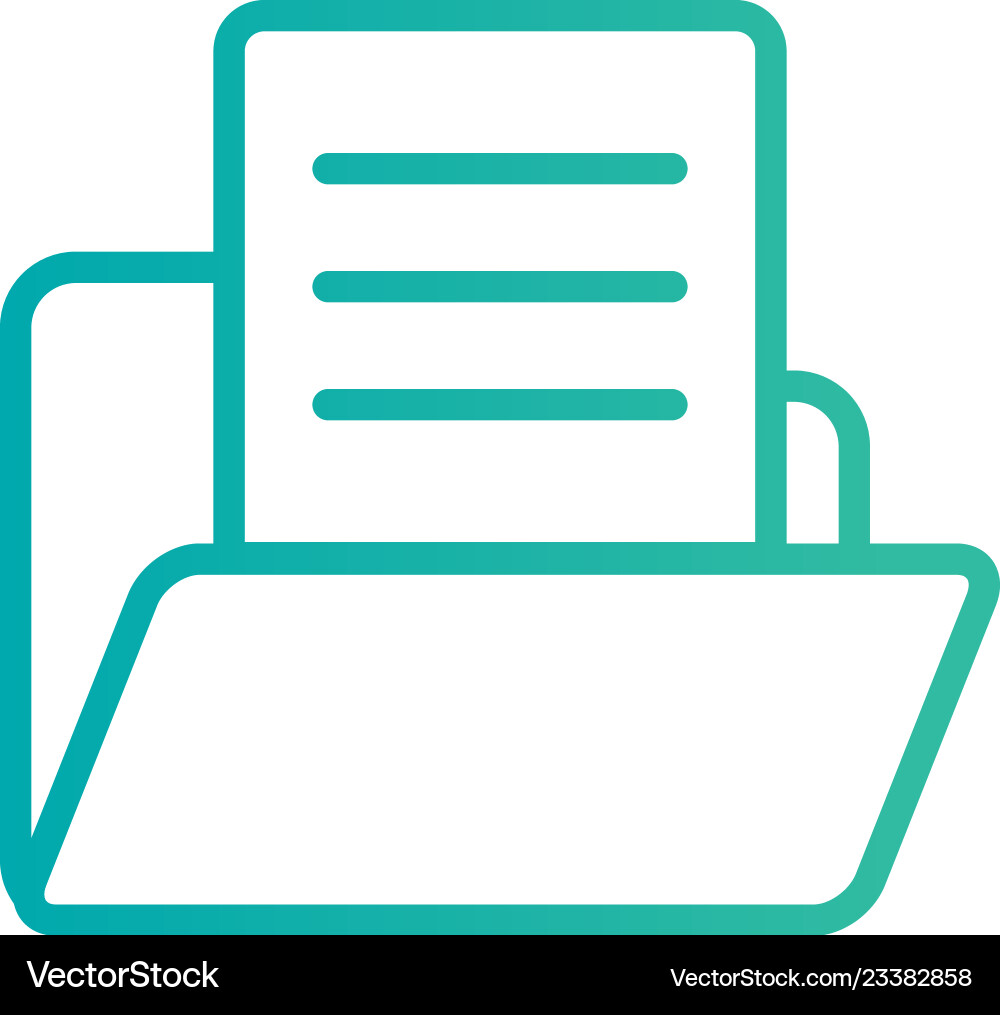 Document in folder icon Royalty Free Vector Image